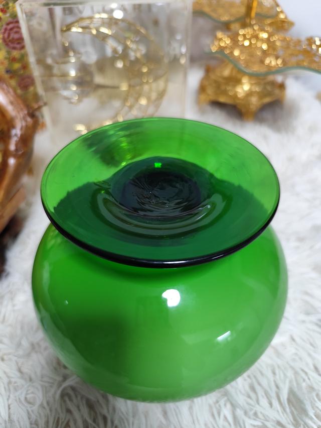 Urenium Vintage MCM Empoli 7" Brandy Snifter Emerald Green Glass Barware ฐานยูเรเนี่ยม Mid century 1960s รูปที่ 8
