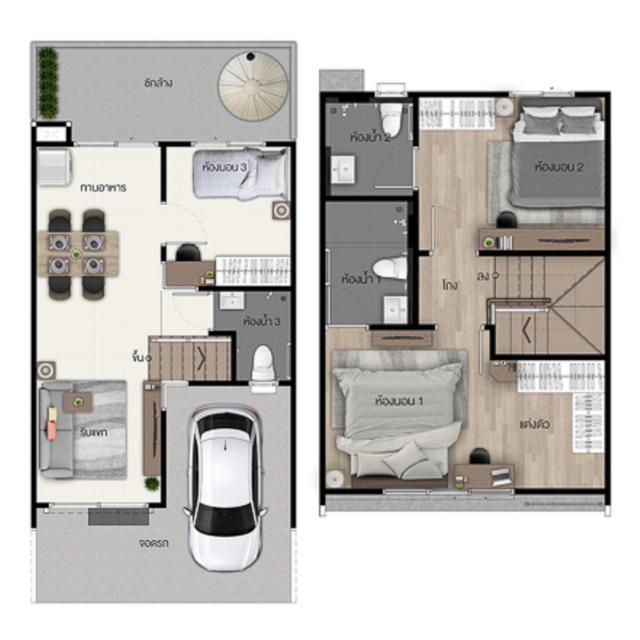 บ้านทาวน์โฮม 2 ชั้น ตกแต่งบิ้วอินสไตล์มูจิ ฟรีค่าส่วนกลางปี 2569✅ 19