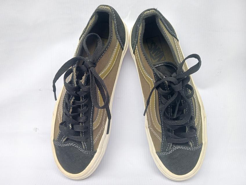 VANS รองเท้าผ้าใบมือสอง สีดำ-เขียว สภาพเหมือนใหม่ จัดส่งฟรี! เก็บปลายทาง