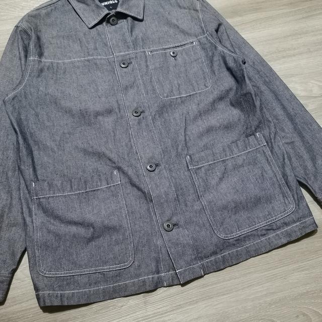 UNIQLO Denim Work Shirt เสื้อคลุมยีนส์ทรงช่าง เ รูปย่อยที่ 4