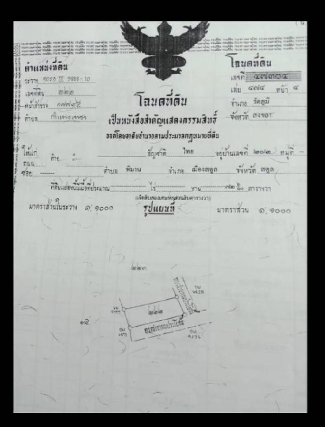 ขายที่ดิน 3 แปลงติดกัน เนื้อที่ 8 ห้อง ที่อยู่ ต.กำแพงเพชร อ.รัตภูมิ จ.สงขลา ราคา ยกแปลง 1.3 ล้านบาท