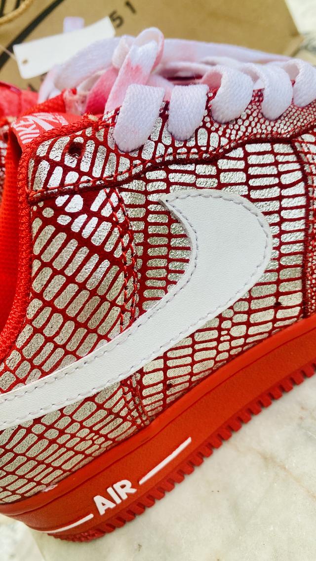 Nike Air Force 1 Low  Snake Lizard 315115-615 ❤️Red Women's Sneakers 2009 Size 7 US 38/24 16