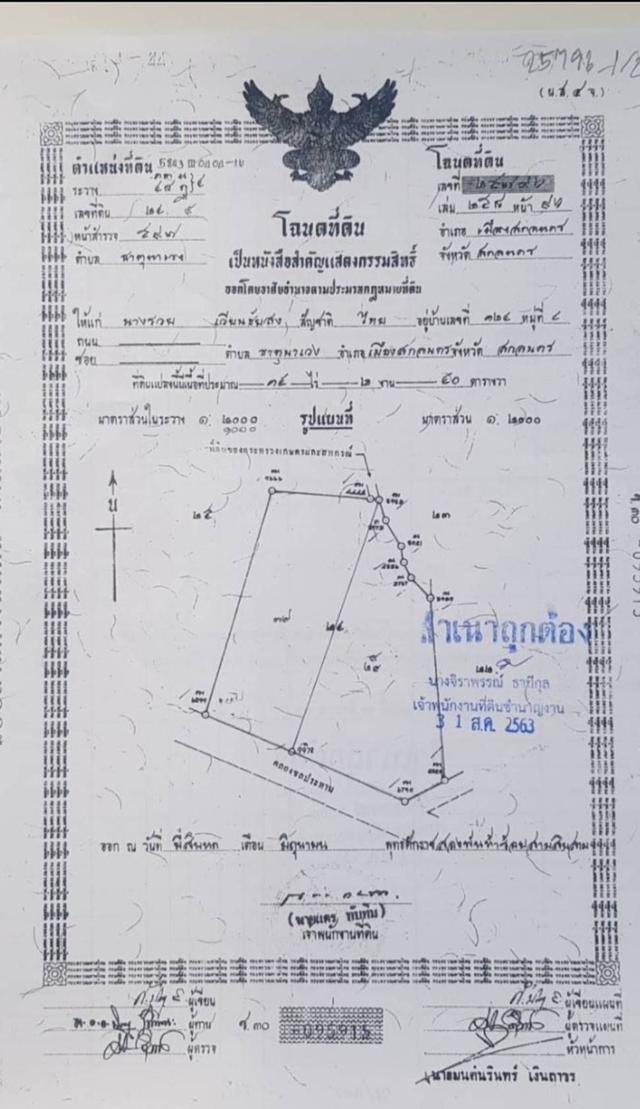 ขายที่ดิน สกลนคร 12 ไร่ ใกล้สนามบิน,เทสโก้โลตัส เหมาะสำหรับทำบ้านจัดสรร 1