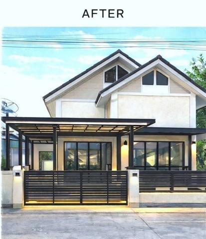 ขายบ้านหนองตำลึงอมตะนครชลบุรีบ้านแฝดชั้นเดียวรีโนเวทพร้อมอยู่ ม.อยู่สบายริมน้ำ (ฝั่งนิคมอมตะนคร) พื้นที่ 36 ตรว 3 นอน 2 1