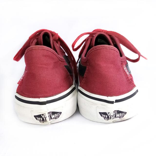 VANS รองเท้าผ้าใบมือสอง สภาพงามๆ สีแดง-ดำ จัดส่งฟรี! เก็บปลายทาง 6