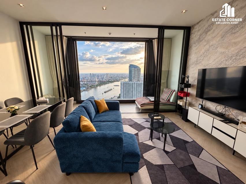 ขายคอนโด Chapter Charoennakorn - Riverside ชั้น 42 วิวโค้งแม่น้ำเจ้าพระยา | 2 ห้องนอน 79 ตร.ม. แต่งครบพร้อมอยู่! 1