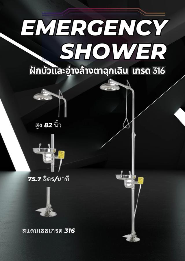 ฝักบัวและอ่างล้างตาฉุกเฉิน เกรด 316 ทนต่อการกัดกร่อน Emergency Shower