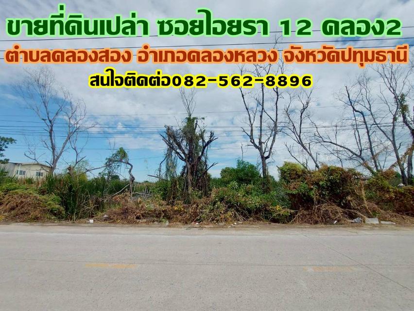 ขายที่ดินเปล่า ซอยไอยรา12 คลอง2 คลองหลวง 1