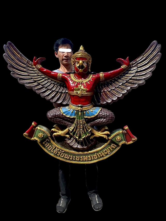 พญาครุฑ ครุฑธนาคารเก่าเก็บสี ขนาด130ซม ครุฑแขวนผนัง 8
