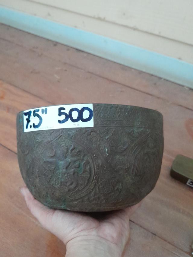 ขันกะไหล่เงิน โบราณ งานมือ เก่าเก็บ ขนาด7.5นิ้ว 4