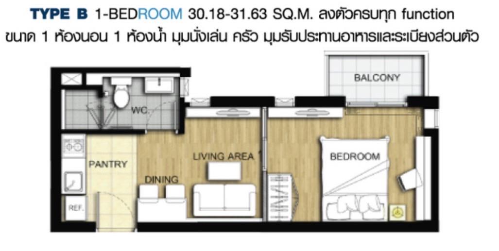 ขายคอนโด 1 ห้องนอน 1 ห้องนั่งเล่น ทำเลใกล้ อิมแพ็ค เมืองทองธานี 2