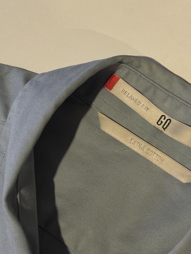 เสื้อเชิ้ตแบรนด์ GQ แขนสั้น สีฟ้า