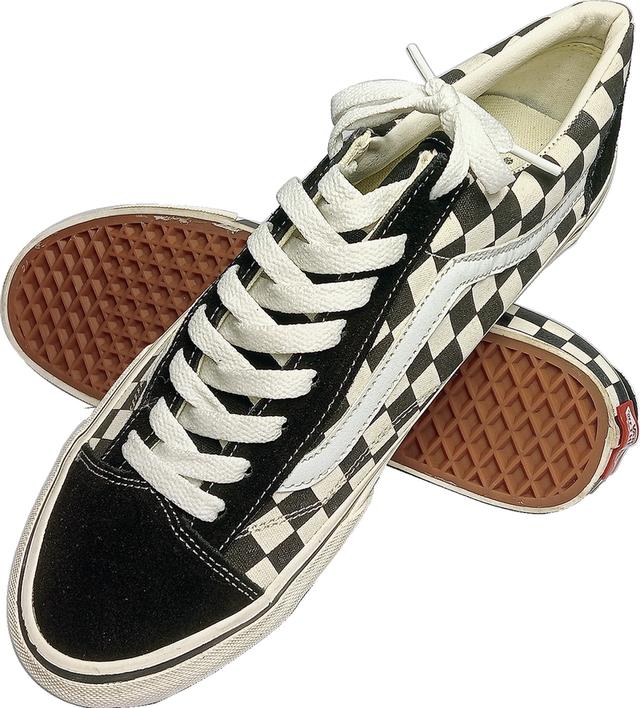 VANS รองเท้าผ้าใบของใหม่ ลายตารางหมากรุก สีดำ จัดส่งฟรี!!! เก็บปลายทาง 2