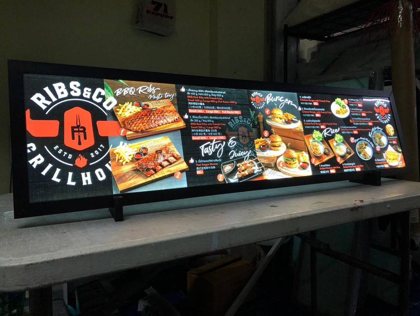 ป้ายไฟกระจายแสง, slimlightbox,ป้ายไฟหน้าร้าน,ป้ายไฟเมนู รูปที่ 12