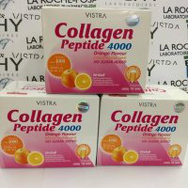 Vistra Collagen Peptide 4000mg. รสส้ม ขนาด10 ซอง **3 กล่อง** 2