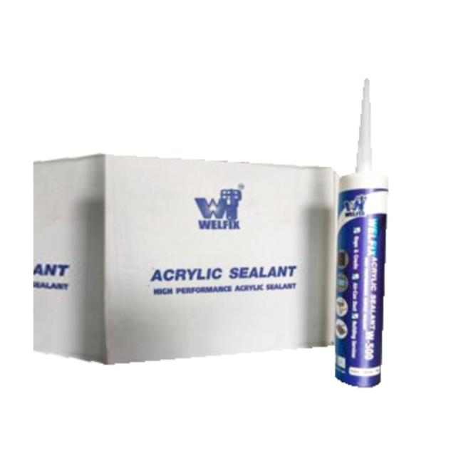 กาวยาแนวอะคริลิก ซีลแลนท์ ACRYLIC WELFIX หลอด ขนาด 450 กรัม ยาแนวกระเบื้อง ทาสีทับได้ กาวอุดรอยรั่ว