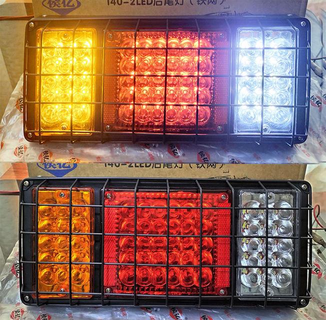 #ไฟท้าย 3 ตอน 60LED เฟรมเหล็กไม่แตกหัก พร้อมตระแกรงเหล็กกันหิน ใช้กับไฟ 12V และ 24V รุ่นพิเศษ รูปที่ 6