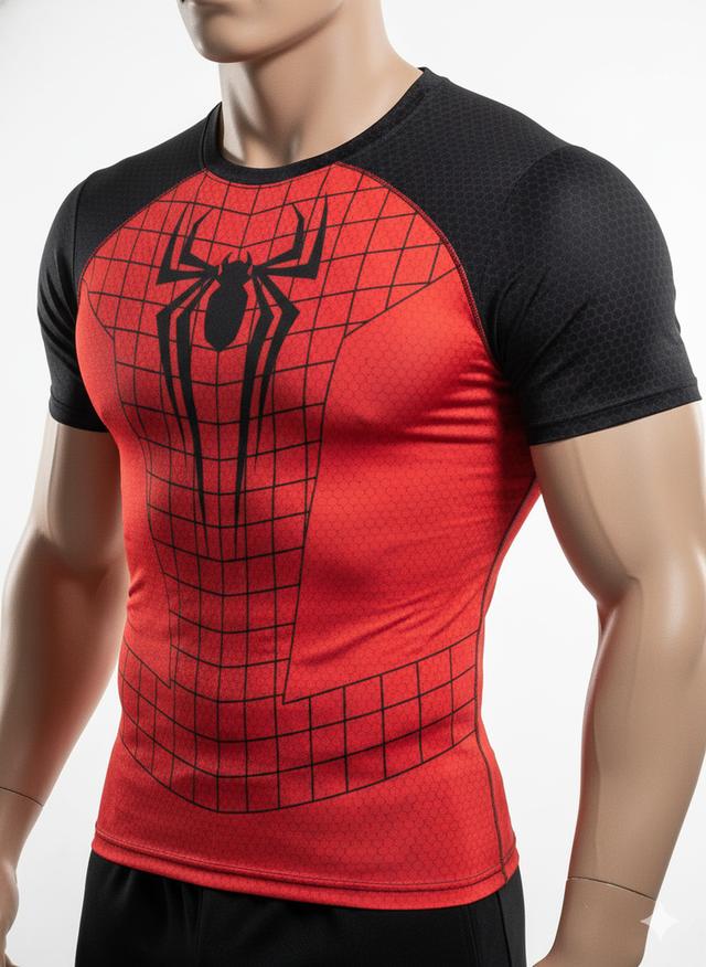 เสื้อออกกำลังกายรัดรูป Spider-Man ระบายอากาศ ของใหม่