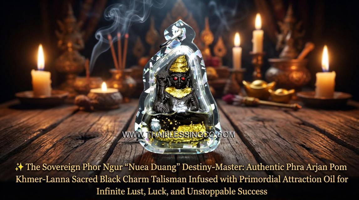 ✨ The Sovereign Phor Ngur "Nuea Duang" Destiny-Master: Authentic Phra Arjan Pom Khmer-Lanna Sacred Black Charm Talisman Infused with Primordial Attrac รูปที่ 15