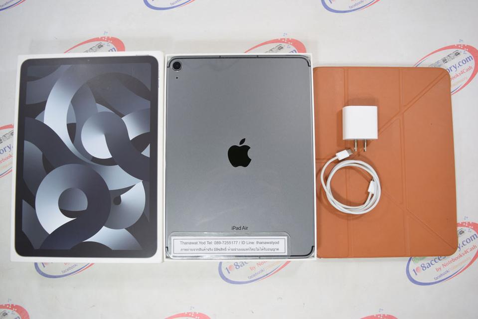 รูปหลัก ขาย iPad Air 5 64GB Wifi+Cellular Space Gray ใส่ซิมได้ สภาพ 99.99% ครบกล่อง ประกันเหลือ