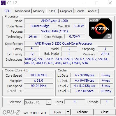 ซีพียู CPU มือสอง AMD RYZEN 3 1200 รวมส่ง 9