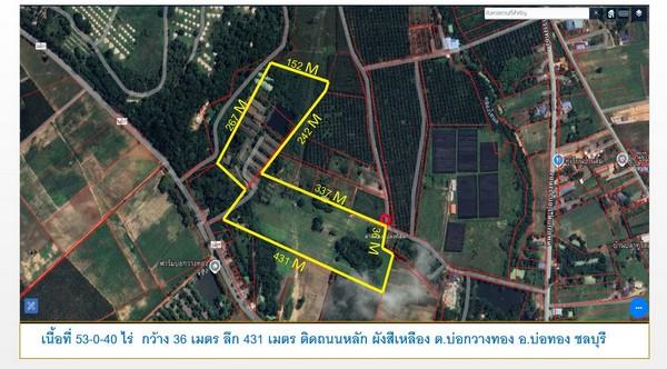 ราคาถูก ที่ดินทำฟาร์ม ทำโกดัง เนื้อที่ 53-0-40 ไร่ ไร่ละ 6 แสน ราคาถูก ที่ดินทำฟาร์ม ทำโกดัง  ต.บ่อกวางทอง อ.บ่อทอง จ.ชลบุรี 1