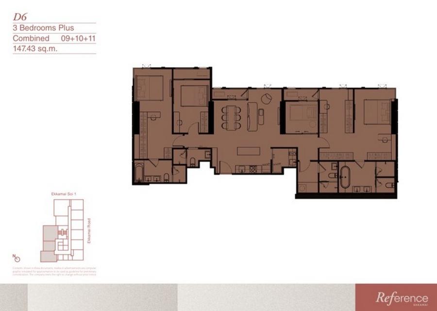 Reference Ekkamai 147.43 ตรม 3-Bedroom Plus Combined Unit ทั้งชั้นมีห้องเดียว Pocket Garden ส่วนตัว 2