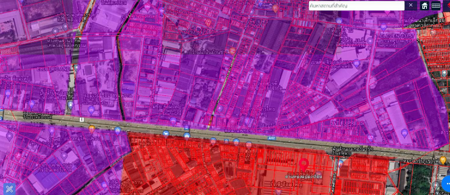 รูป ที่ดิน7ไร่พื้นที่สีม่วงเยื้องBig Cอ้อมใหญ่ ใกล้ถนนเพชรเกษม200เมตร