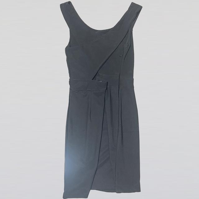 เดรสเข้ารูปสีดําดีไซน์ทับซ้อน (Black Overlap/Drape Detail Sheath Dress)@SP030