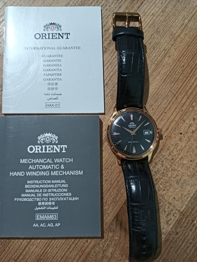 นาฬิกา oriant เรือนทอง หน้าปัดดำ