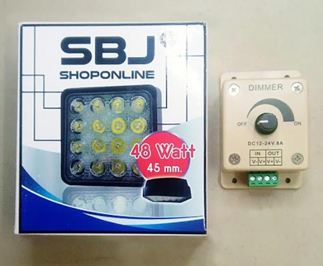 ไฟตกหมึก 4.2x4.2 นิ้ว 48 วัตต์ ไฟ 12-24 โวลท์ ให้แสงสีแดง รูปที่ 5