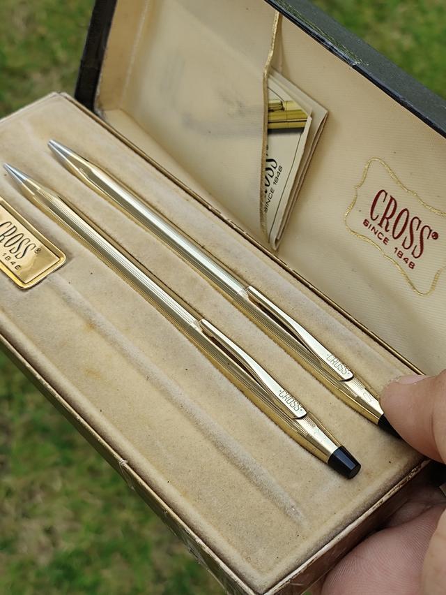 ปากกา ชุด คู่ ดินสอ ครอส Cross รุ่น Vintage Cross Century 12k Gold Filled Ballpoint Pen & Mechanical Pencil 0.9 (Made in USA) 🇺🇲