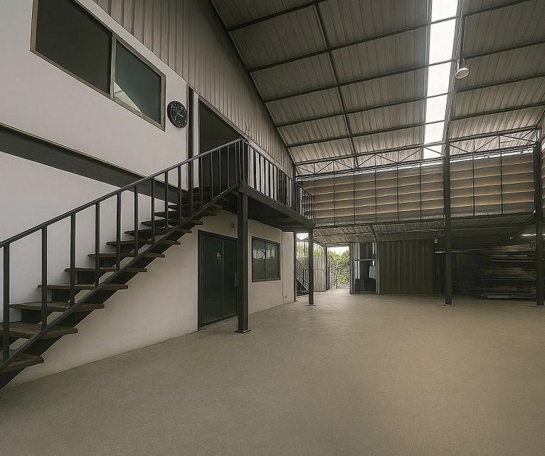 #ให้เช่าโกดังตำบลนราภิรมย์ บางเลน นครปฐม เนื้อที่ดิน: 1 งาน 81 ตารางวา  กว้างขวาง รถใหญ่เข้า-ออกสะดวก พื้นที่ใช้สอย 720 ตร.ม. โครงสร้างแข็งแรง 4