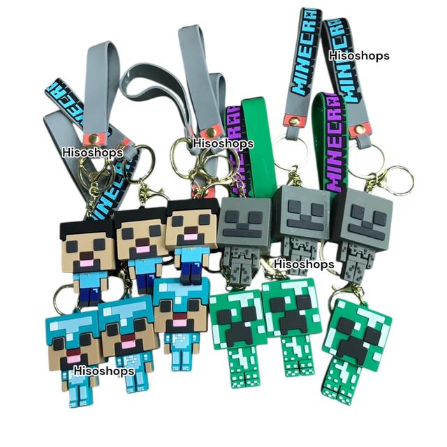 Minecraft พวงกุญแจมายคราฟ พวงกุญแจรถยนต์ ห้อยกระเป๋าสวยๆ ของเล่นการ์ตูนน่ารัก หรือเป็นของขวัญวันเกิด