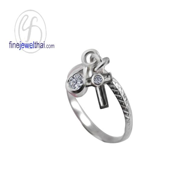 Finejewelthai แหวนเพชรพรีเมี่ยม เงินแท้925 แหวนมินิมอล - R1239cz_2 รูปที่ 1