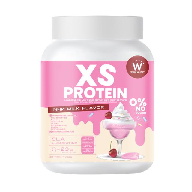 WINK WHITE XS PROBIOTIC WHEY L-CARNITINE PINK MILK นมชมพู 240g. 4