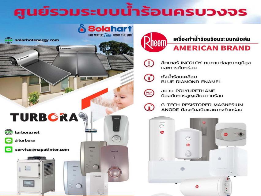 เครื่องทำน้ำร้อนพลังงานแสงอาทิตย์ Solahart