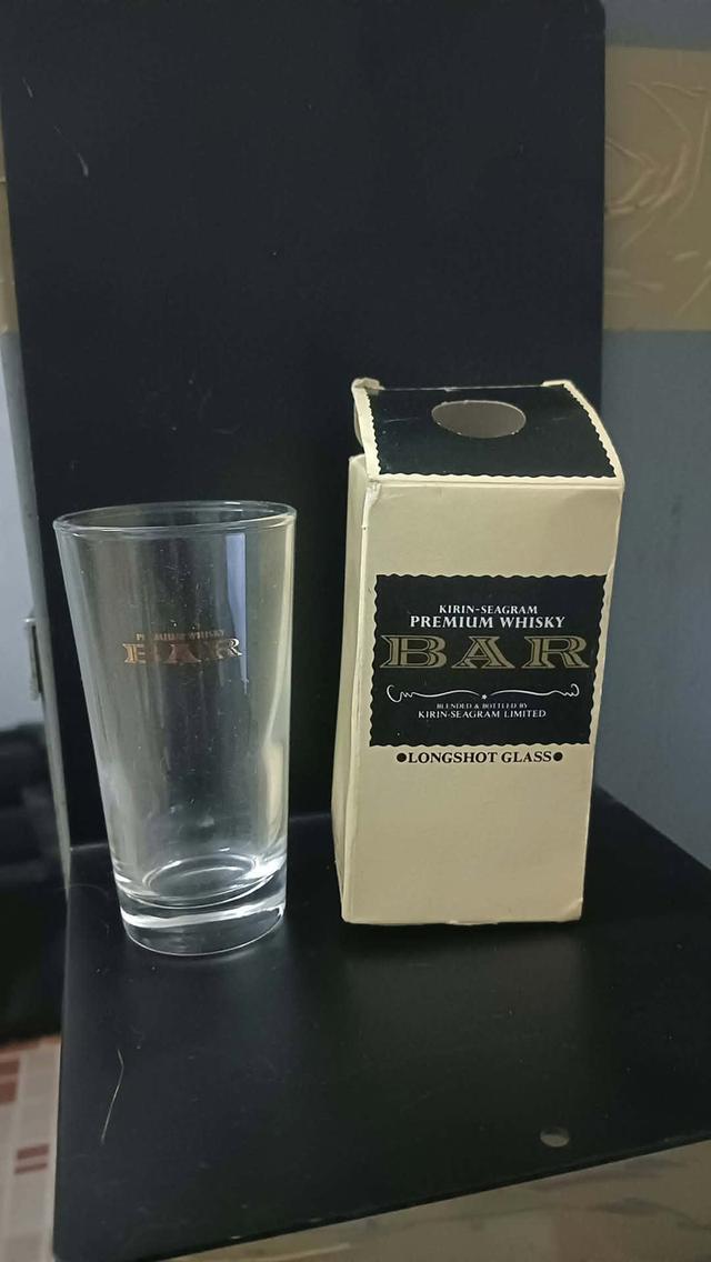 แก้ววิสกี้วินเทจ KIRIN-SEAGRAM "BAR" Premium Whisky Longshot Glass (พร้อมกล่องเดิม)