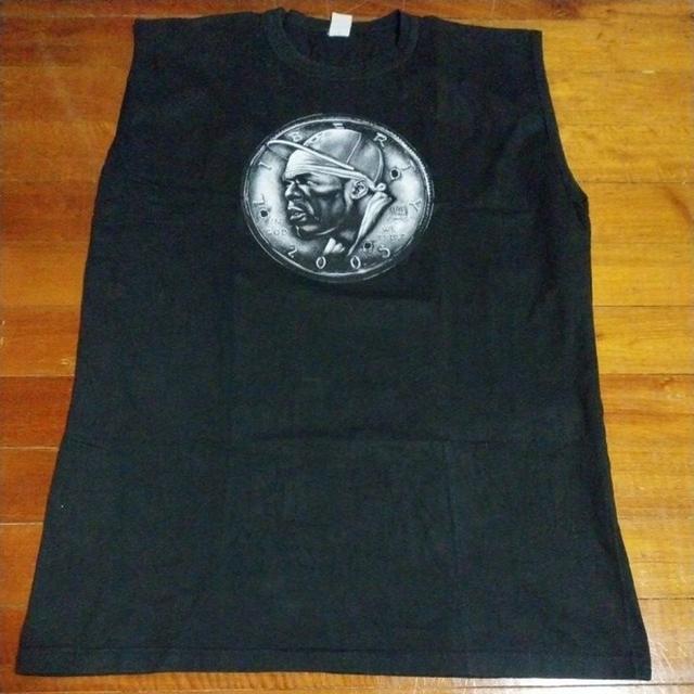 เสื้อยืดแขนกุด แนวแร๊ปเปอร์ชาวอเมริกัน 50 Cent แท้ มือสอง สภาพดี ของพร้อมส่งครับ