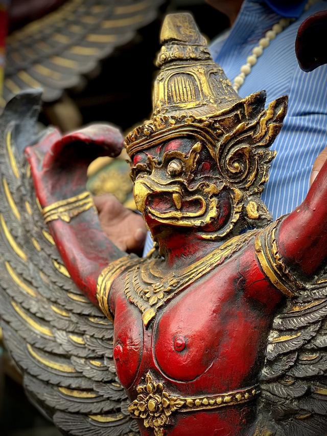 พญาครุฑเก่า ครุฑหน้าดุ ขนาด80ซม ครุฑหน้าศาล 3