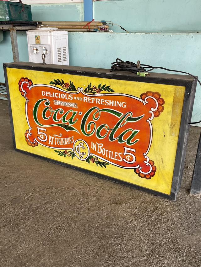 ป้ายไฟโค้กเก่า ป้ายไฟCoca Cola ป้ายไฟวินเทจ ขนาดใหญ่ ป้ายไฟย้อนยุค ป้ายไฟเก่า 3