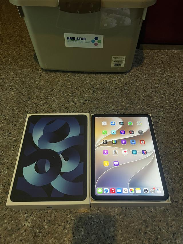 ขายiPadAir5 M1 สีBlue64กิ๊กสูนTrueมีกล่องสภาพสวยๆใล้งานดีถูผๆ