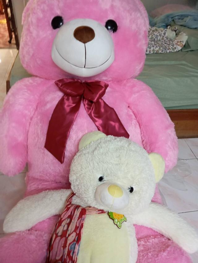 ขายตุ๊กตายักษ์สีชมพูสภาพดีพร้อมของแถม รูปที่ 2