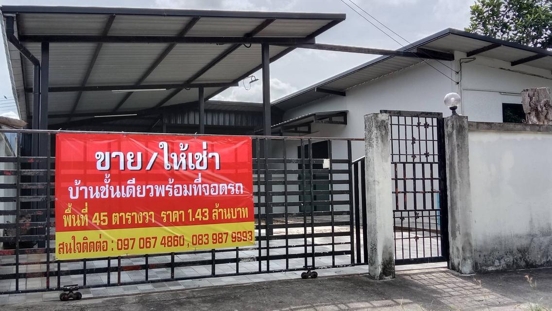 ขายบ้านเดี่ยวชั้นเดียวเนื้อที่ 45 ตรว. หมู่บ้านเทวินวิลล่า ซอยสวนเสือ ศรีราชา ชลบุรี 1