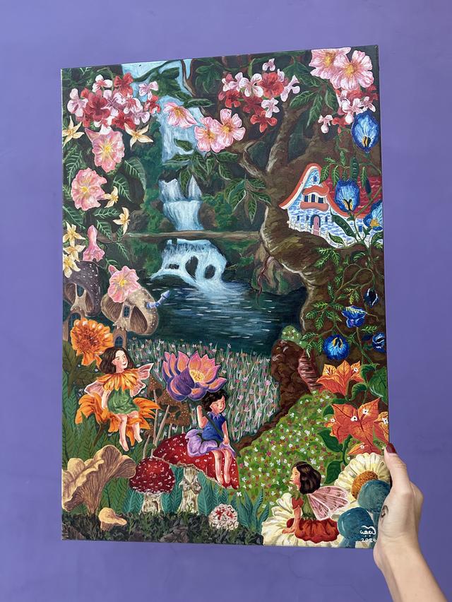 ผลงานสร้างสรรค์ศิลปะ บนเฟรมผ้าใบ