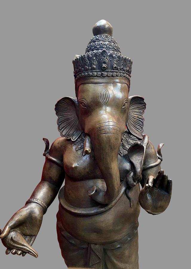 พระพิฆเนศองค์ใหญ่ สูง140ซม พระพิฆเนศทองเหลือง ปางประธานพร