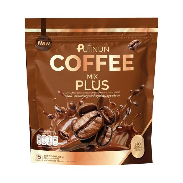 Puiinun mix plus coffee ปุ่ยนุ่น กาแฟ ลดหุ่น (1ห่อ 15ซอง) 225g. 3