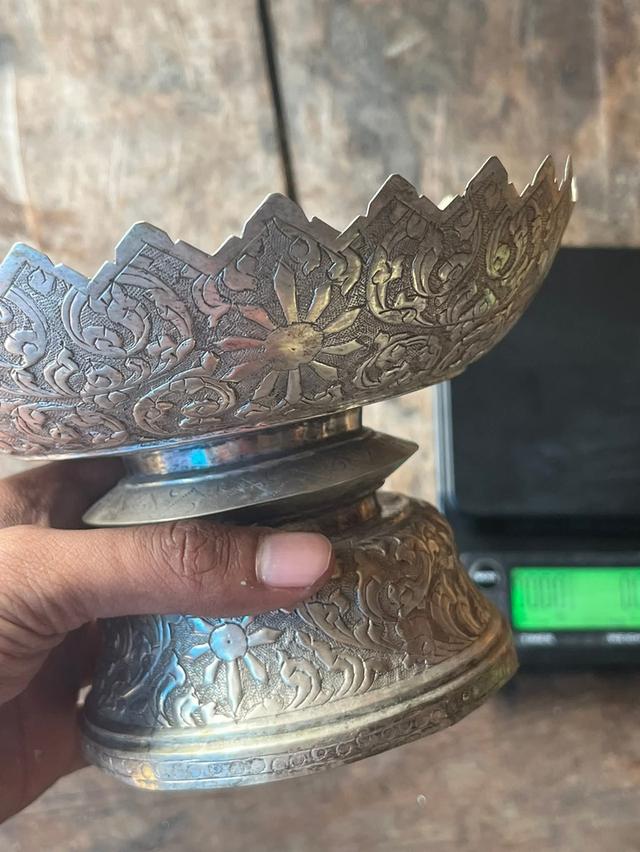 พานเงิน90%น้ำหนัก 210.5กรัม รูปที่ 4