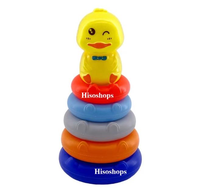 ชุดของเล่นน้องเป็ดน้อย เกมโยนห่วง เกมส์เรียงห่วงน้องเป็ดน้อย แบบ 5 ชั้น สีสันสดใส สุดน่ารัก ช่วยเสริมพัฒนาการ 6