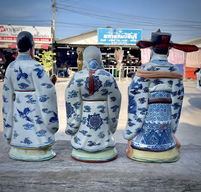 เทวรูปจีน ฮก ลก ซิ่ว เนื้อกระเบื้องกังไส ขนาด14นิ้ว ชุด3องค์ ฮกลกซิ่ว 5